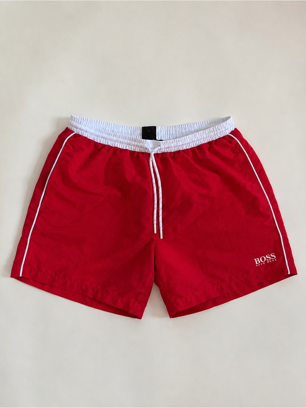 Hugo Boss BOSS Starfish Swim Shorts Men’s Small Red White Logo Trunks